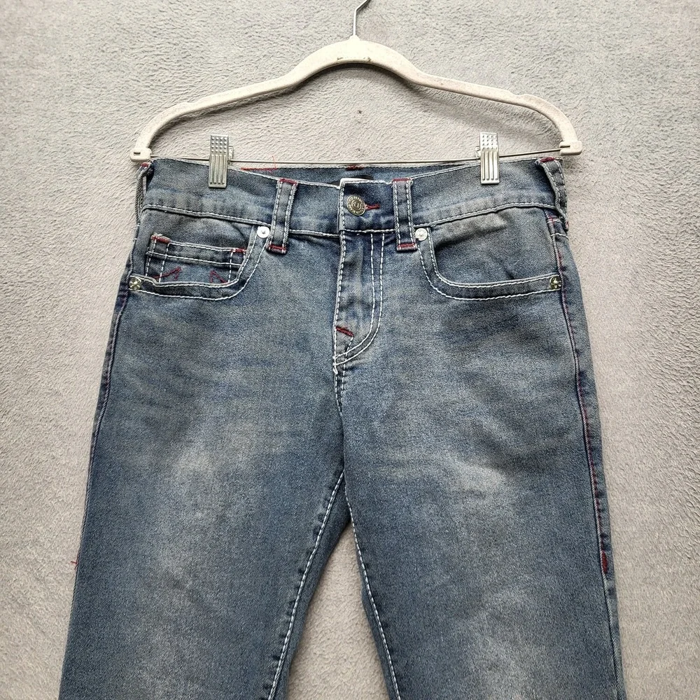 True Religion Men Jeans 30 Blue Denim Contrast‎ Stitching Embroidery Rocco